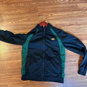 Vintage Nike Black and Green Windbreaker Athletic Jacket